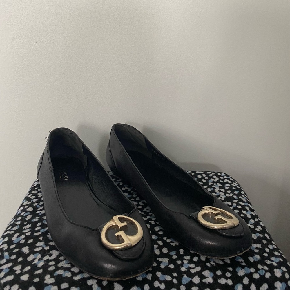 COPY - Vintage Gucci Black Leather Ballet Flats